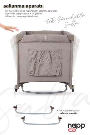 Napp 6 In 1 Anne Yani Park Yatak Oyun Parkı ve Yatak 70X120 XL