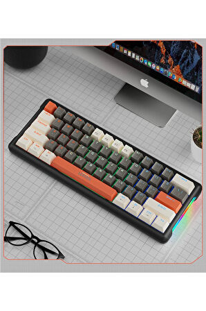 K610 Kablolu Kırmızı Switch Mekanik Oyuncu Klavyesi-61 Tuş Rgb-hot Swap