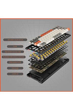 K610 Kablolu Kırmızı Switch Mekanik Oyuncu Klavyesi-61 Tuş Rgb-hot Swap
