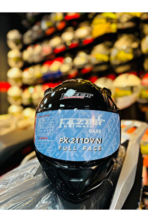 Fazer Siyah Vizör Shin Black Full Face Güneş Vizörlü Motosiklet Kaskı