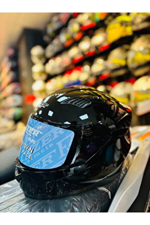 Fazer Siyah Vizör Shin Black Full Face Güneş Vizörlü Motosiklet Kaskı
