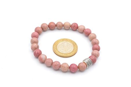 HAKİKİ DOĞAL PEMBE JASPER TAŞI BİLEKLİK 1.KALİTE DOĞAL TAŞ 011