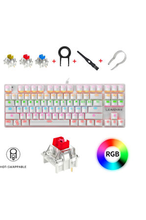 K550 Mekanik Oyuncu Klavyesi-Değiştirilebilir Switch-Rainbow RGB Aydınlatma-87 Tuş