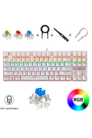 K550 Mekanik Oyuncu Klavyesi-Değiştirilebilir Switch-Rainbow RGB Aydınlatma-87 Tuş