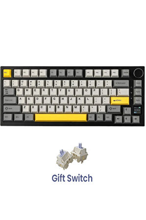 AK820 PRO Mekanik Oyun Klavyesi,3 Modlu TFT Renkli Ekran  ve CNC Düğmeli 81 Tuş,RGB Aydınlatma