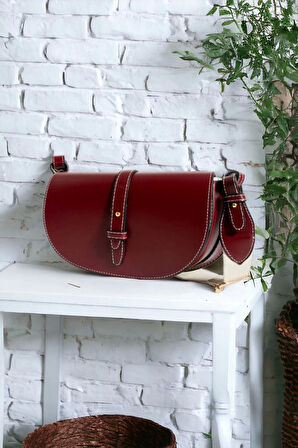 Merlin D Model Bordo Kanvas Askılı Trend Kadın Omuz Çantası