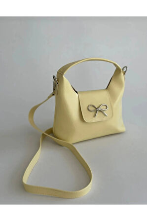 Ribbon Sarı Mini Kadın El Kol Ve Omuz Çantası