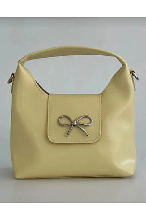 Ribbon Sarı Mini Kadın El Kol Ve Omuz Çantası