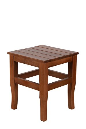 Refilya Masif Ahşap Tabure Mini 35cm Ceviz Doğal Kayın Ağacı