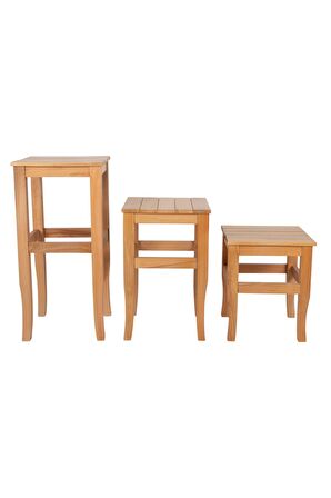 Refilya Masif Ahşap Tabure Mini 35cm Natürel Kayın Ağacı