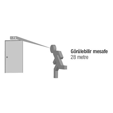 Arsel Dekolite Serisi Çift Yüzlü AE-5223-L Acil Çıkış Yönlendirme Armatürü Sürekli ve Kesintide 180 Dak. Yanan 1000 Lümen LED