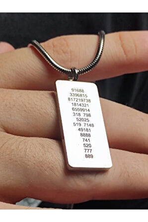 Kadın Erkek Zincir Kolye - Hz Süleyman Mührü, Yaşam Çiçeği, Sri Yantra İşlemesi, Paslanmaz Çelik