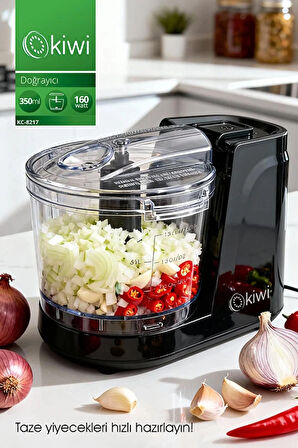 kiwi KC-8217 Mini Gıda Doğrayıcı | 350 ml Kapasiteli & Paslanmaz Çelik Bıçaklı
