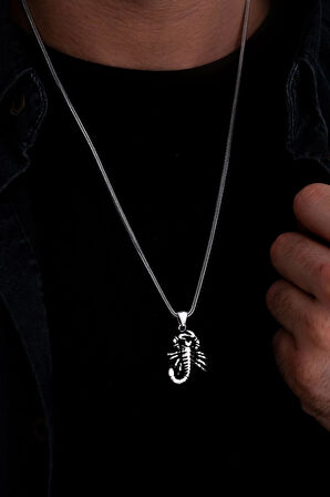 Erkek Gümüş Kolye - Akrep Figürlü Gümüş Model 2 Erkek Kolye