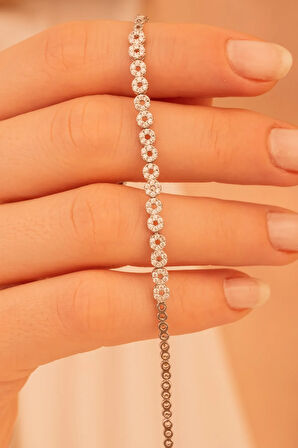 Kadın Gümüş Bileklik - Sonsuzluk Temalı İnfinity 925 Ayar Gümüş Bileklik