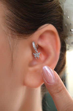 6 mm Kelebekli Halka Piercing Forward Helix Tragus Kıkırdak Helix Piercing