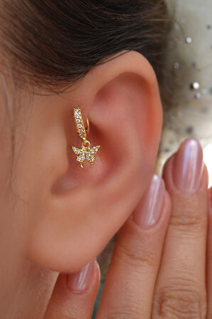 6 mm Kelebekli Halka Piercing Forward Helix Tragus Kıkırdak Helix Piercing