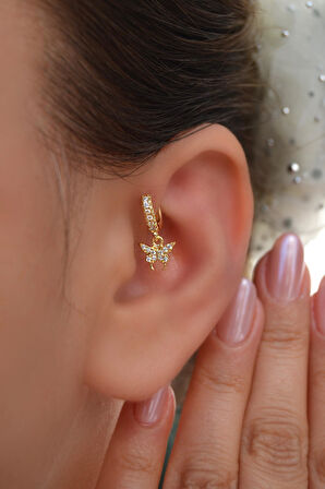 6 mm Kelebekli Halka Piercing Forward Helix Tragus Kıkırdak Helix Piercing