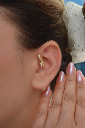 6 mm Kelebekli Halka Piercing Forward Helix Tragus Kıkırdak Helix Piercing