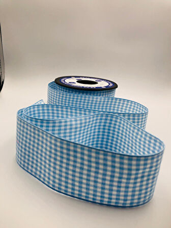 5 Metre Ekose kurdele Dama desen ( 4 cm genişlik ) Yılbaşı Kurdele, Süsleme Dekoratif Hediye Paketi