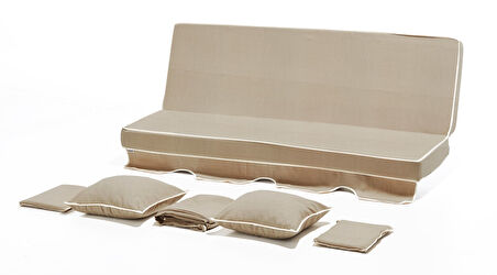 Salıncak Minder Kılıf Takımı 3 Kişilik (SÜNGERSİZ) - Panayır Krem