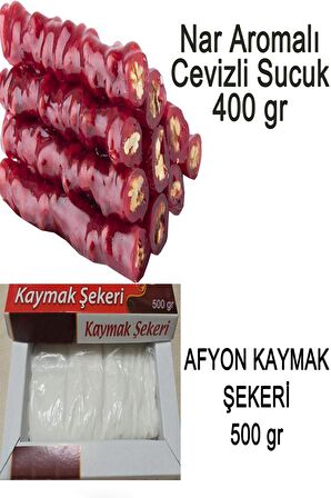 500 gr Afyon Kaymak Şekeri  & 400 gr Nar Aromalı Cevizli Sucuk 