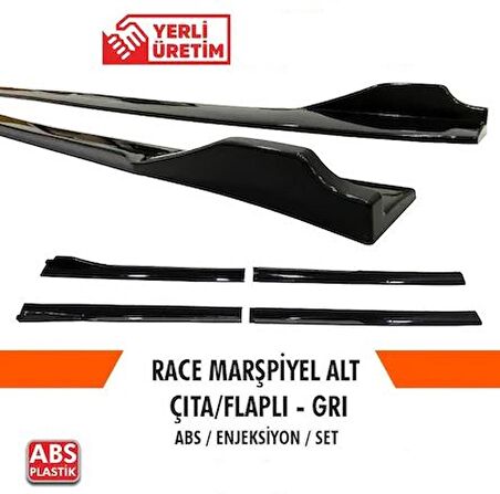 Üniversal Piano Black Kulaklı Flaplı Marşpiyel Lipi Bıçağı Gri