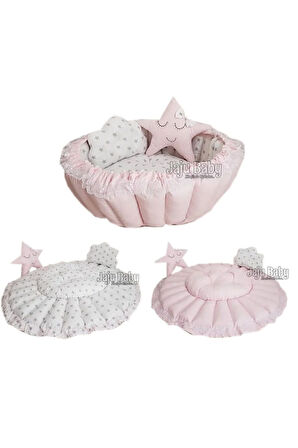 Pudra Tasarım Açılır Kapanır Oyun Minderi Bebek Yuvası Jaju-babynest Anne Yanı