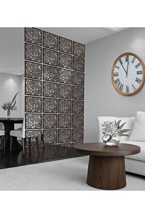 Halkalar Rastgele Lazer Kesim Paravan, Ahşap Seperatör, Panel Levha Seti Dekorasyon Oda Bölücü Desen