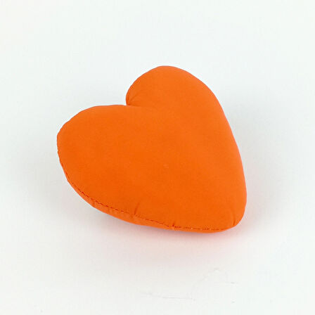 Woodycord Elyaf Dolgulu Turuncu Kalp Klipsli Toka