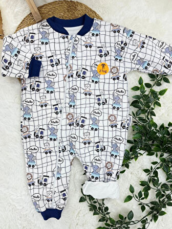  ERKEK BEBEK 2 TOG ARABA DESENLİ UYKU TULUMU %100 PAMUK KUMAŞ