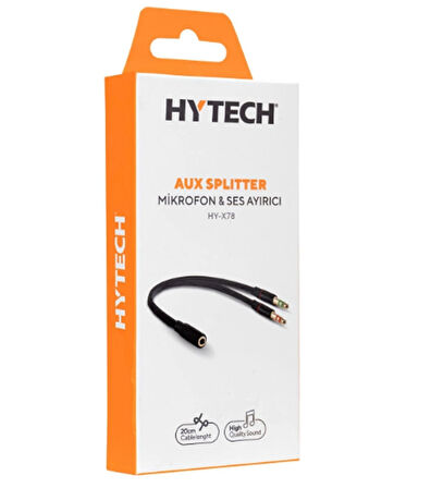 Siyah 3.5mm to Audio + Mic 0.15m Kulaklık Çevirici Mikrofon Ses Ayırıcı