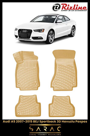 Rizline Audi A5 2012 Model BEJ 3D Havuzlu Paspas