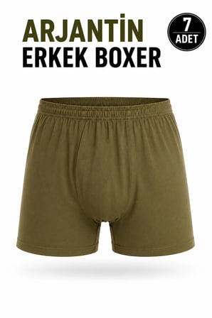 Arjantin Erkek Boxer Pamuklu Rahat Kalıp Esnek Belli Günlük Kullanım Nefes Alan Boxer