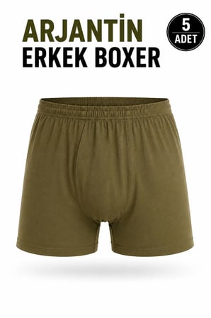 Arjantin Erkek Boxer Pamuklu Rahat Kalıp Esnek Belli Günlük Kullanım Nefes Alan Boxer