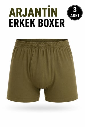 Arjantin Erkek Boxer Pamuklu Rahat Kalıp Esnek Belli Günlük Kullanım Nefes Alan Boxer