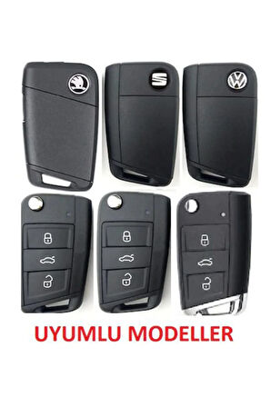 Skoda Octavia Uyumlu Parlak Tpu Anahtar Kılıfı Kırmızı