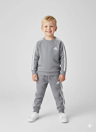 ERKEK ÇOCUK PAMUKLU KUMAŞ ALT - ÜST TAKIM EŞOFMAN TAKIMI 2'Lİ ŞARDONLU