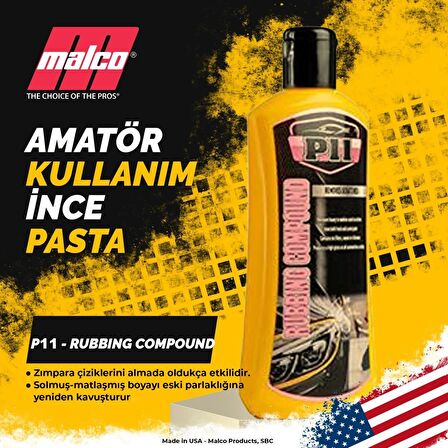 Malco P11 - Rubbing Compound- Amatör Kullanıcılar Için İnce Pasta