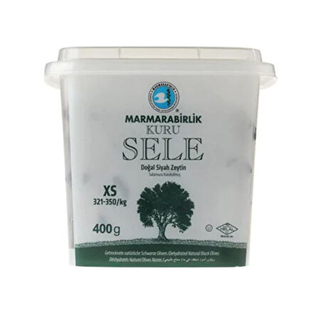 Marmarabirlik Kuru Sele 321-350 KB XS Siyah Zeytin Kutu 3 x 400 G