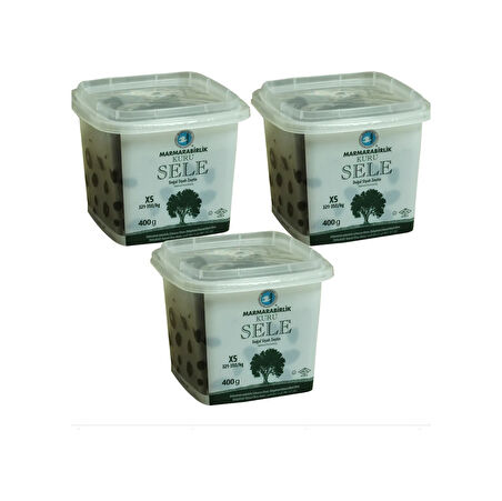 Marmarabirlik Kuru Sele 321-350 KB XS Siyah Zeytin Kutu 3 x 400 G