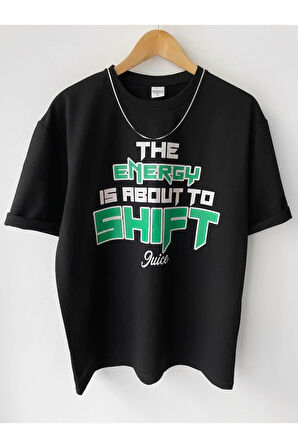 Erkek Oversize Baskılı Pamuklu Bisiklet Yaka Kısa Kollu T-shirt