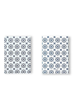 Amerikan Cilt, A5 Çizgisiz Defter, 64 Yaprak, 90gr.ıvorykağıt(MEDITERRANEAN PATTERN KAPAK TASARIM)