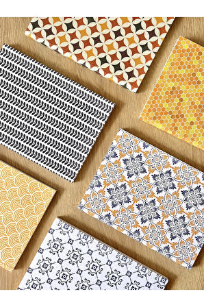 Amerikan Cilt, A5 Çizgili Defter, 64 Yaprak, 90gr. Ivory Kağıt (DESENLİ KAPAK TASARIMI)