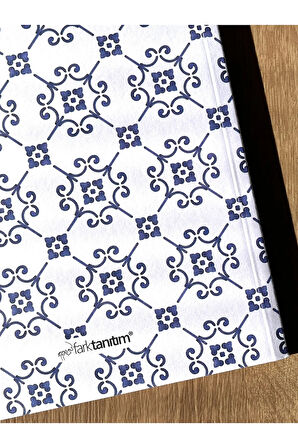 Amerikan Cilt, A5 Kareli Defter, 64 Yaprak, 90gr. Ivory Kağıt (MEDITERRANEAN PATTERN KAPAK TASARIM)
