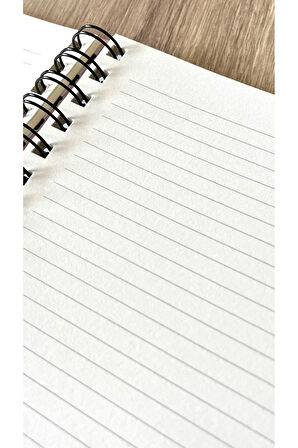 Sert Mukavva Kapaklı Spiralli 80 Yaprak Çizgili A5 Defter (Baby Pink Kapak Rengi)