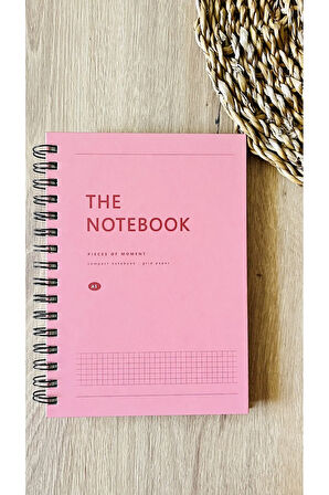 Sert Mukavva Kapaklı Spiralli 80 Yaprak Kareli A5 Defter (Cherry Blossom Kapak Rengi)