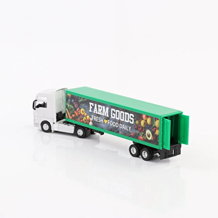 Welly 1:64 Ölçek Metal Kafalı Man  Dorseli Tır Yaklaşık 30 Cm Beyaz