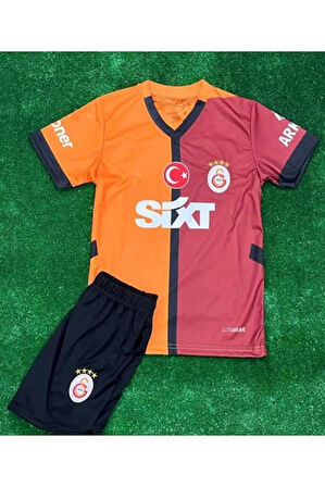 galatasaraya sarı kırmızı isimsiz çoçuk alt üst futbol forma takımı bileklik+çorap hediye yeni sezon