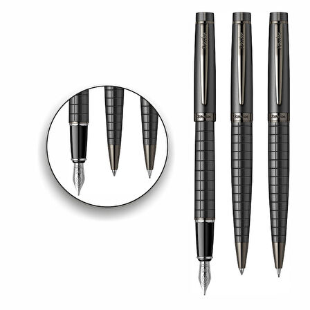 İsminize Özel Scrikss 38 Mat Siyah 3 Lü Set D.K+T.K+V.K